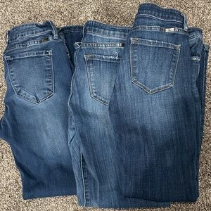 KanCan Women's Skinny Jeans in Dark and Medium Blue - 3 pair